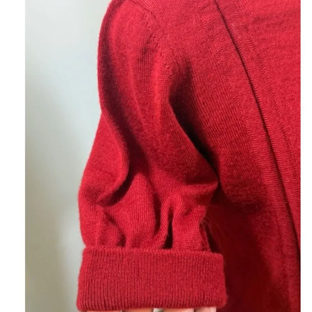 Love Moschino Red Knit Sweater Dress Short Sleeve Ruched Hem Approx Small Party - Picture 3 of 7